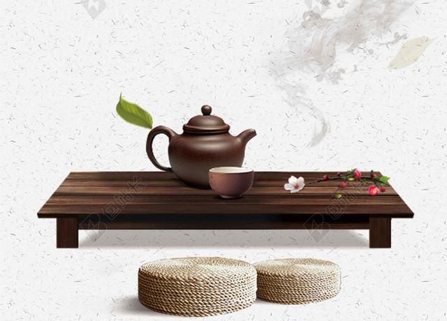 茶具茶道文化新茶上市海报背景