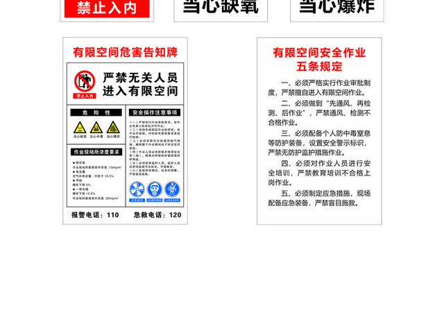 有限空间安全警示标志安全警示标志大全
