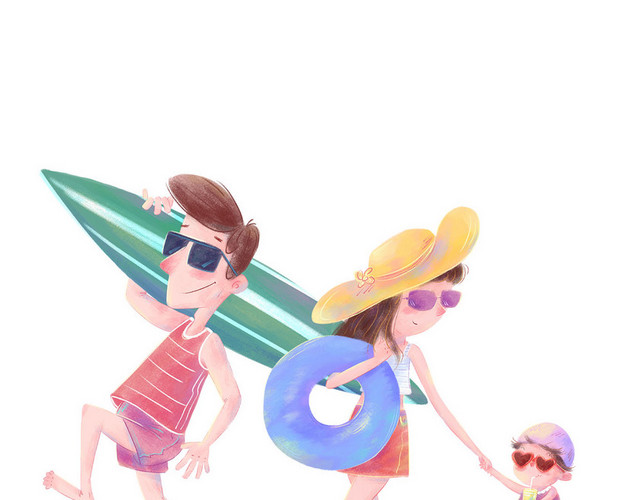 夏天纳凉人物素材