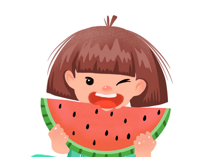夏天纳凉小女孩素材
