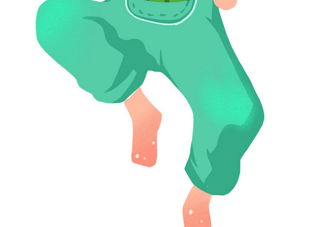 夏天纳凉小女孩素材