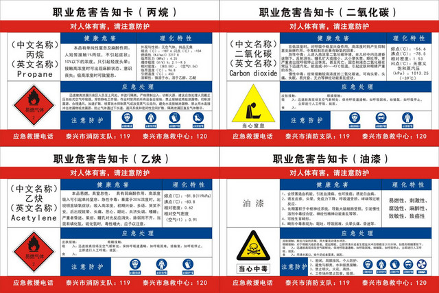 化学品安全标识职业危害告之卡