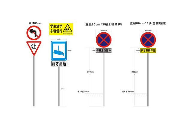 交通禁令标志前方测速礼让标志