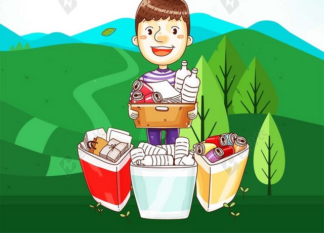 绿色卡通小孩世界卫生日4月7日海报背景