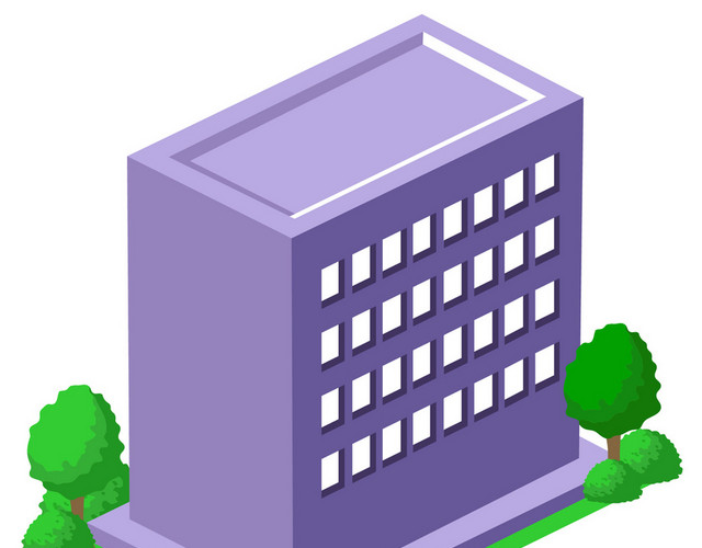 独栋楼建筑城市生活大厦都市高层公寓矢量图