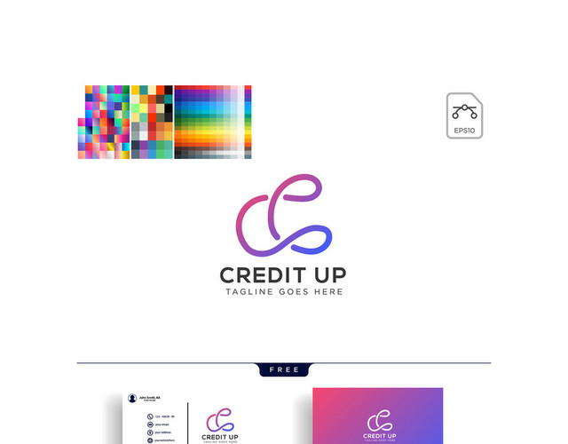 公司标识设计CREDITUP创意图标