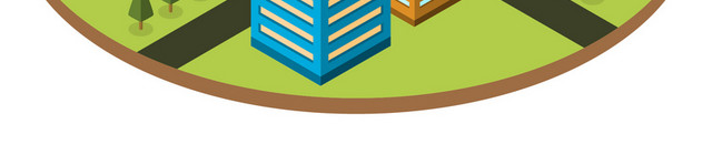 立体建筑绿色建筑城市生活大厦都市高层公寓矢量图