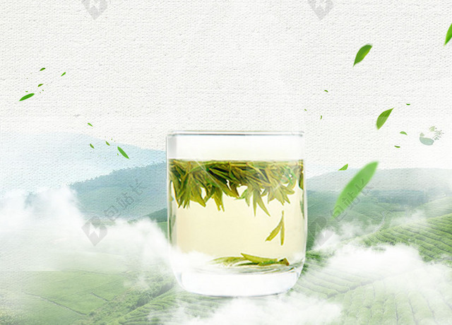 清淡色新茶上市春茶茶叶促销宣传海报背景