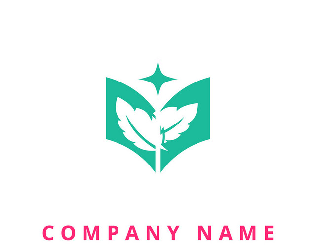 公司标识设计树叶书页LOGO