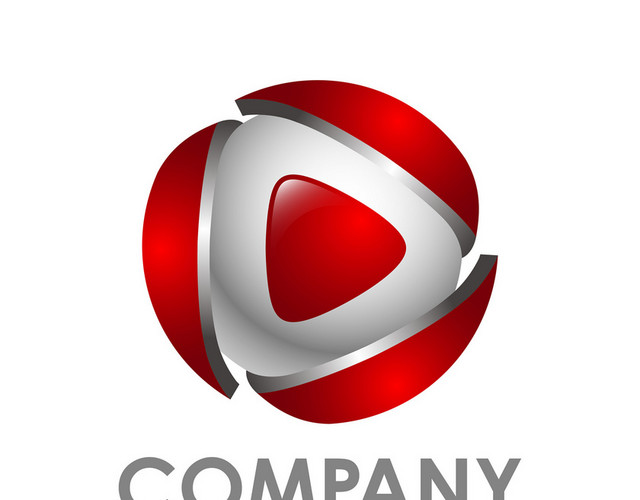 公司标识设计三角图标球形LOGO