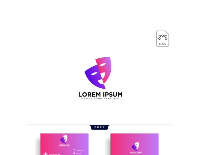 公司标识设计抽象面具LOGO