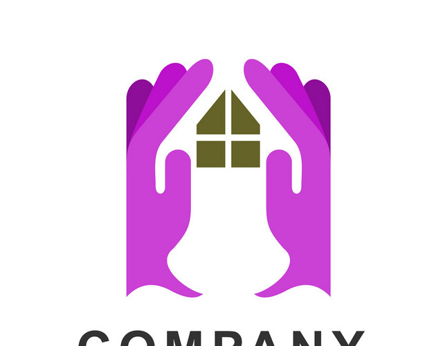 公司标识设计双手房屋LOGO