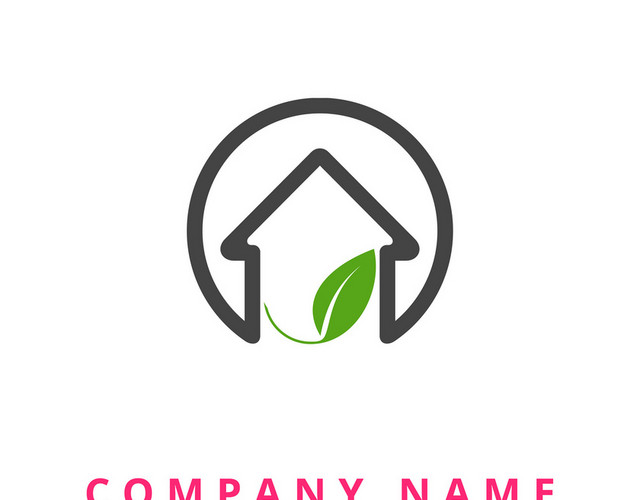公司标识设计树叶房屋屋顶LOGO