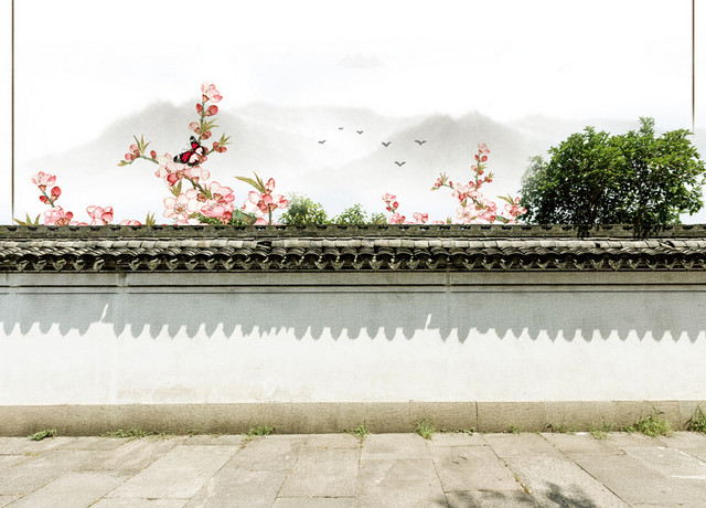 谷雨节气清明中国风海报背景