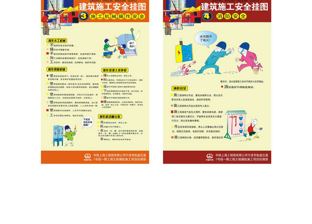 施工安全警示牌施工安全挂图