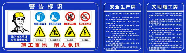 施工安全警示牌警告标识安生生产牌文明施工牌