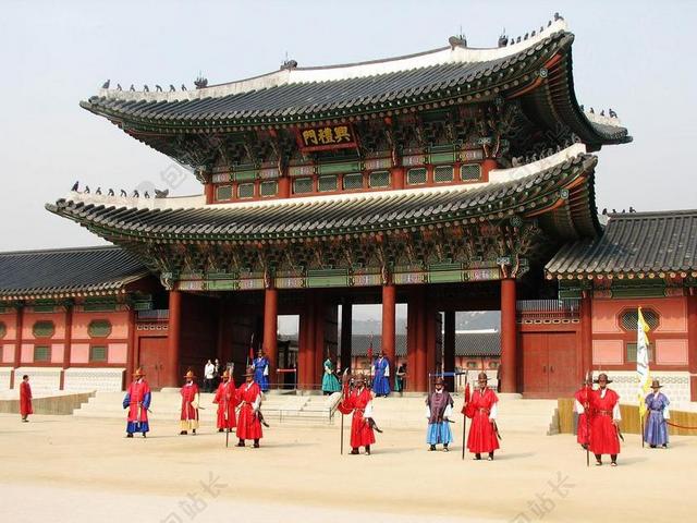 建筑清新景福汉城韩国背景图片
