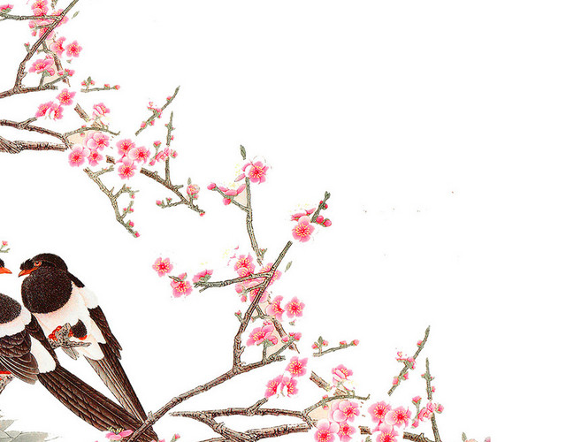 古风梅花喜鹊素材