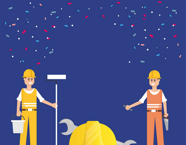 五一劳动节建筑工人