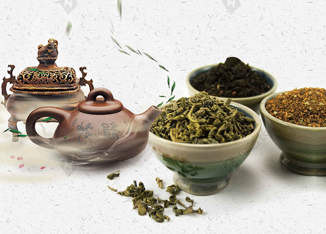 茶道古风茶具文化新茶上市海报背景