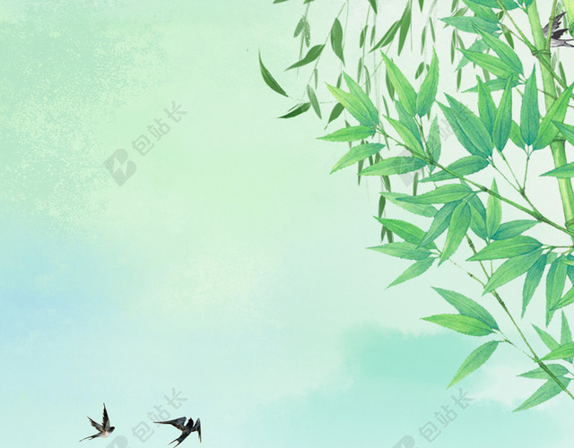 小清新一个时尚的春分二十四节气传统节日背景模版