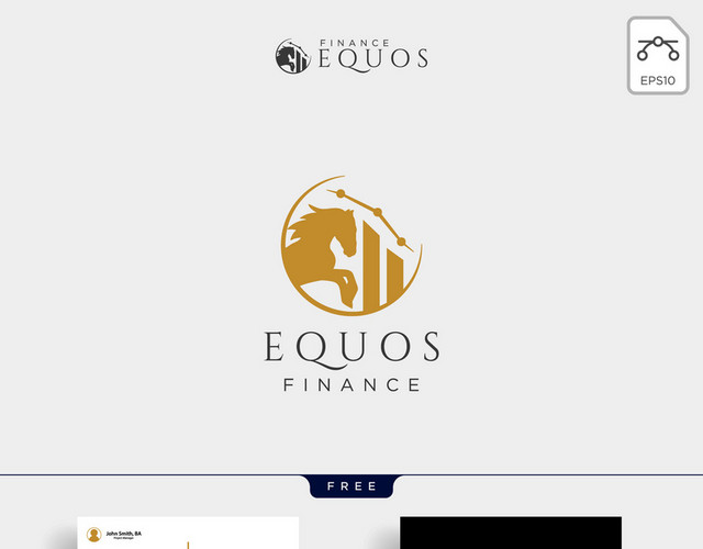 橘色马元素EQUOS正反面名片公司标识设计