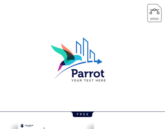 PARROT正反面名片公司标识设计
