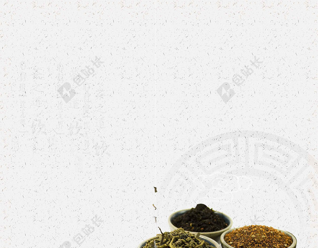 古风印章绿叶茶具绿茶新茶春茶上市海报背景