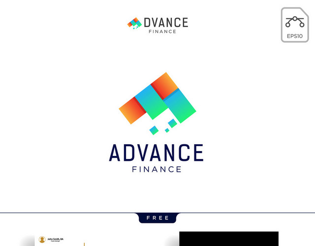 ADVANCE正反面名片公司标识设计