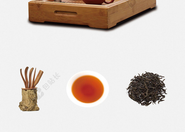 古风山水风景茶具绿茶新茶春茶上市海报背景