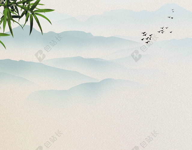 花草树木山水古风用具养生健康海报背景