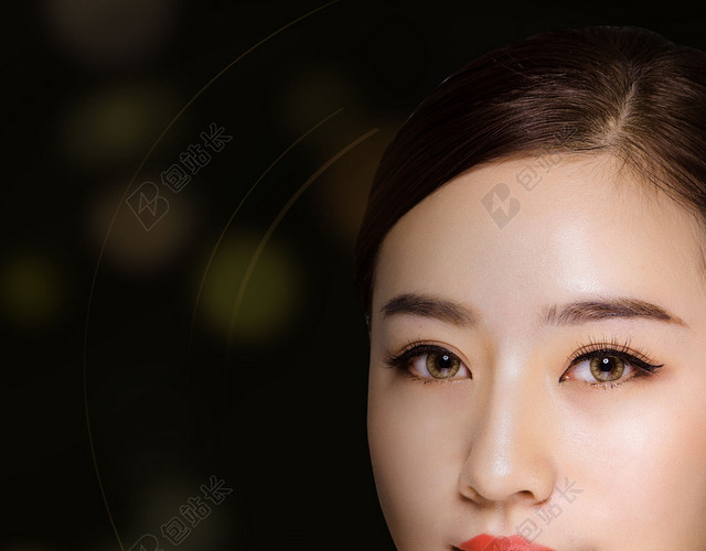 香水女人美容美体广告黑色背景海报