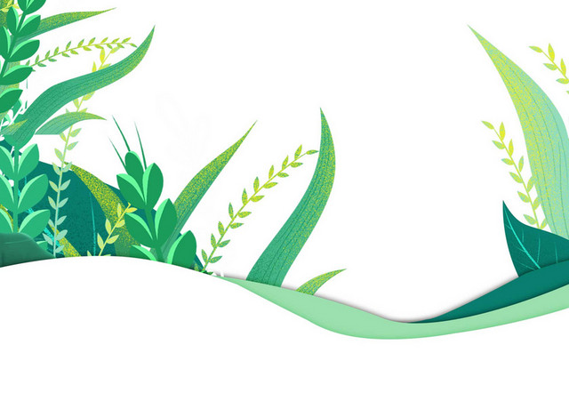 春天花草春日植物叶片插画PNG素材