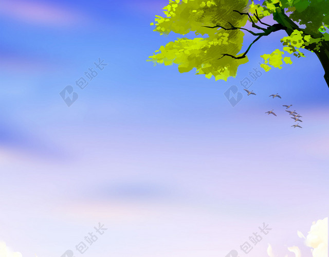 插画风情侣旅游自驾游骑摩托海报背景