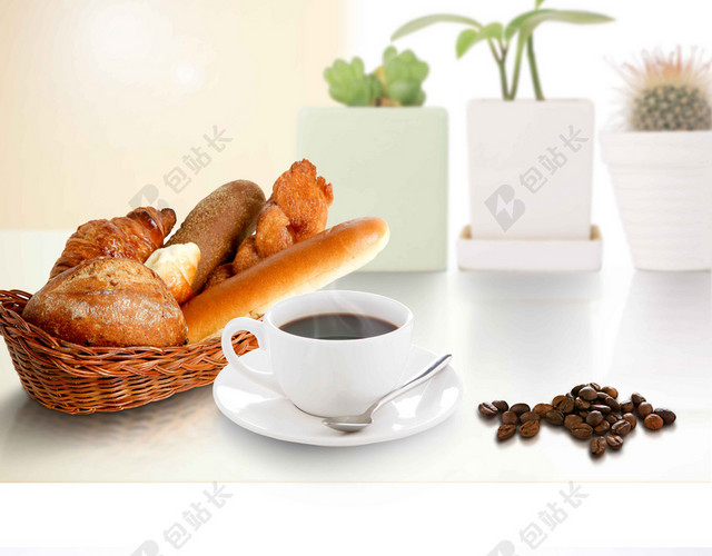 美食茶杯电脑早安梦想海报背景