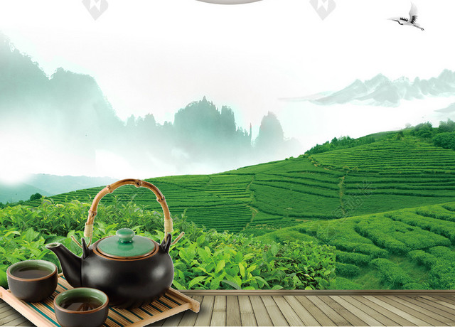 中国风普洱茶海报背景