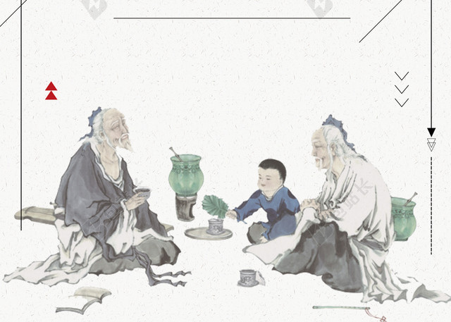 中国传统古风水墨养生保健品鹿茸中药养生海报背景