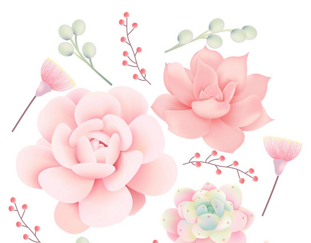 立体花卉母亲节温馨花朵清新PNG素材