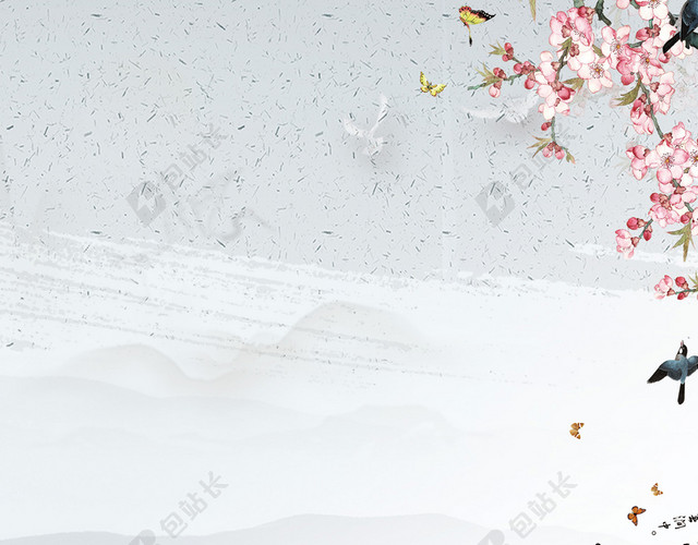 清新古风水墨养生保健品鹿茸中药养生海报背景
