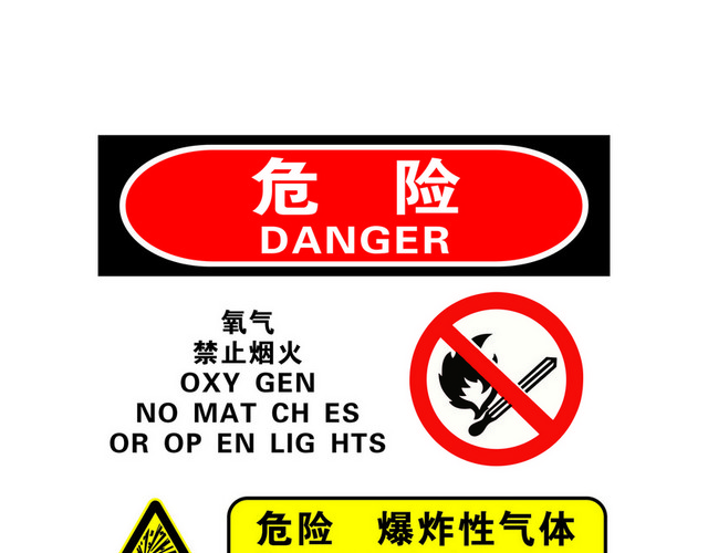 危险标志禁止吸烟 禁止明火