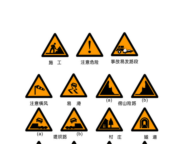 危险标志道路施工标志大全