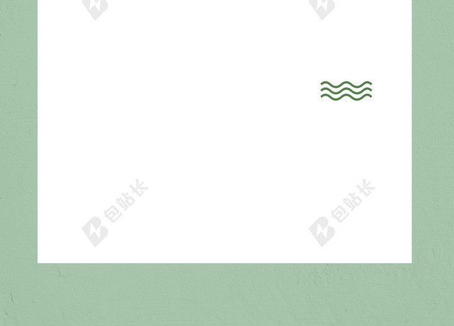边框绿叶白框物体4月你好海报背景