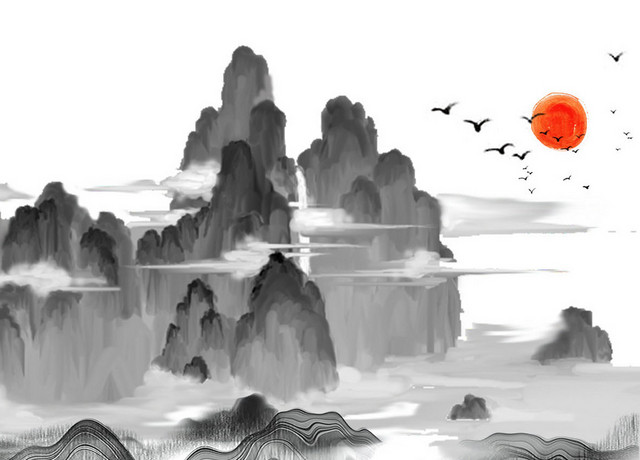 中国风水墨上水素材