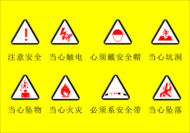 安全标志当心坑洞当心坠落标志牌