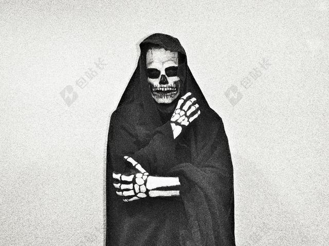 广告复古黑白死神面具背景图片