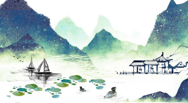 古风山水风景PNG素材