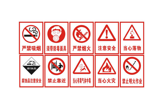 安全标志严禁烟火注意安全禁止靠近标志牌