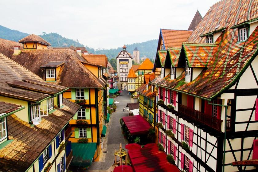 旅游清新马来西亚街头室外装饰背景图片