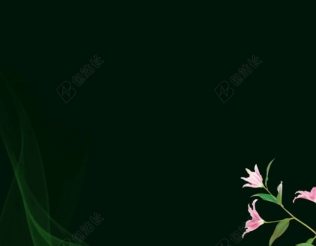 黑色花草花朵精油美容养生护肤海报背景