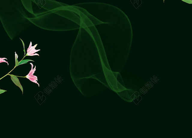 黑色花草花朵精油美容养生护肤海报背景